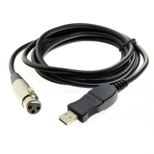 SYSTEM-S USB A (male) to 3pin XLR (female) microphone mic link cable 