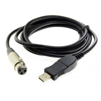 SYSTEM-S USB A (male) to 3pin XLR (female) microphone mic link cable 