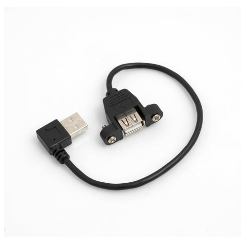 System-S 90° degree angle left angled USB A (male) to USB A (female) panel mount connector cable extension cable 