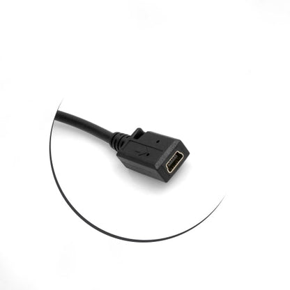 SYSTEM-S Micro USB 90° links gewinkelt Winkelstecker zu Mini USB Buchse ca. 27cm Kabel