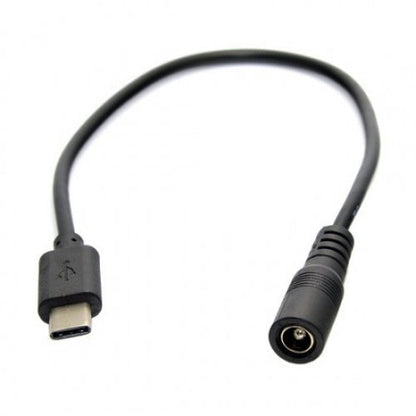 SYSTEM-S USB 3.1 Type C to DC 5.5 V 2.5 mm power cable charging cable 26 cm