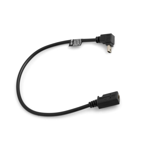 SYSTEM-S Mini USB (male) 90° Grad abwärts Winkel Kabel auf Mini USB (female) Adapter Kabel 27 cm