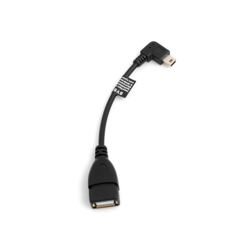 SYSTEM-S Mini USB 90° Grad links gewinkelt Winkelstecker auf USB Typ A (female) Buchse Kabel Daten- und Ladekabel 13 cm