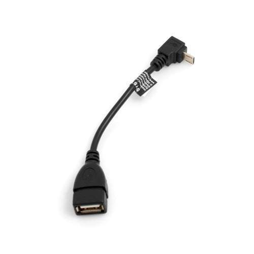 SYSTEM-S OTG Micro USB (male) 90° downward angle cable to USB Type A (female) adapter cable 13 cm with OTG function