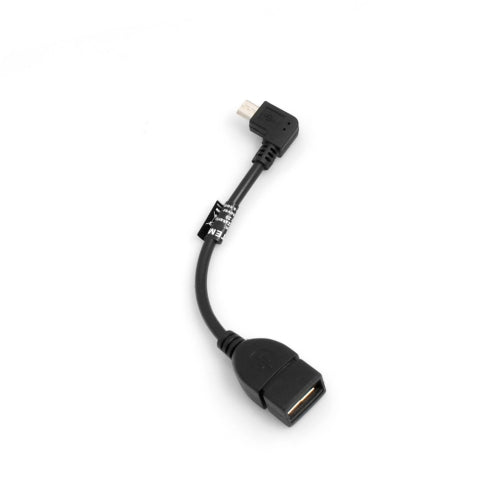 SYSTEM-S USB A Buchse Host Kabel zu Micro USB (male) 90° Grad links gewinkelt Winkelstecker OTG On The Go Host Kurzkabel 13,5 cm