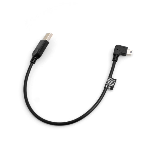 SYSTEM-S Mini USB Kabel 90° grad links gewinkelt Winkelstecker Datenkabel Ladekabel ca. 27 cm