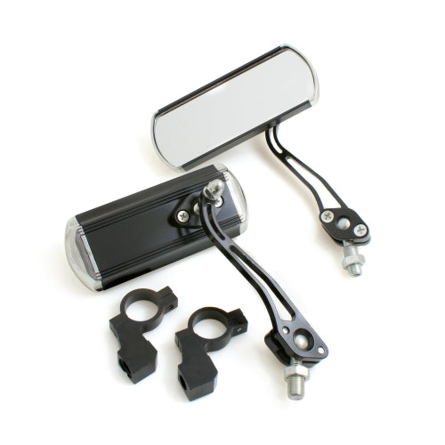SYSTEM-S Bicycle Mirror Rearview Mirror Retro Style in Black 