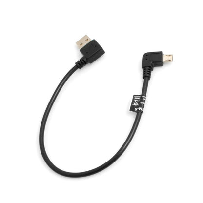 SYSTEM-S Micro USB cable 90° left angled angled plug to USB 2.0 Type A 90° right angled data cable charging cable approx. 27 cm