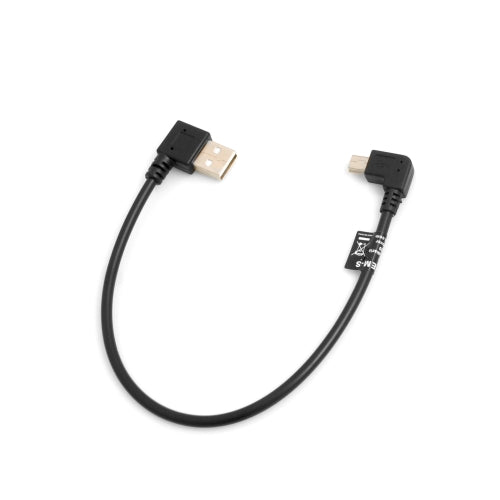 SYSTEM-S Mini USB 90° Links gewinkelt Winkelstecker auf USB Typ A (male) 90° rechtsgewinkelt Kabel Datenkabel Ladekabel 26 cm