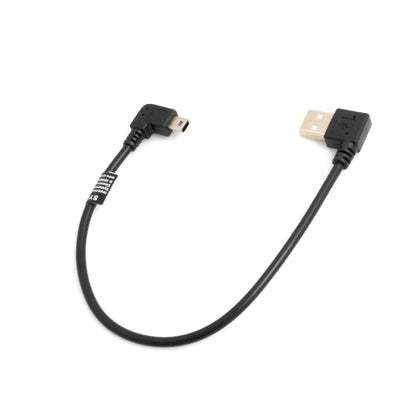 SYSTEM-S Mini USB 90° Kabel links gewinkelt Winkelstecker auf USB Typ A (male) 90° links gewinkelt Kabel Datenkabel Ladekabel 26 cm