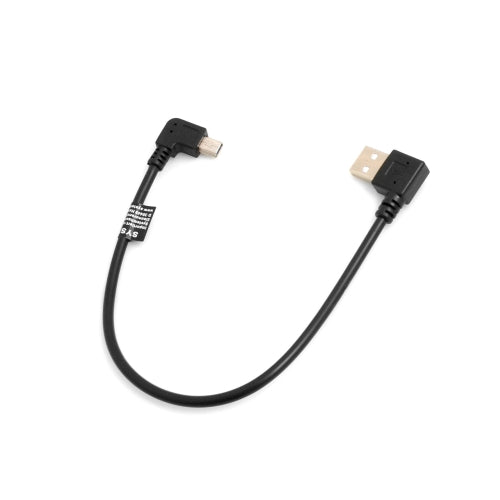 SYSTEM-S Mini USB cable 90° right angled male to USB Type A (male) left angled 26 cm
