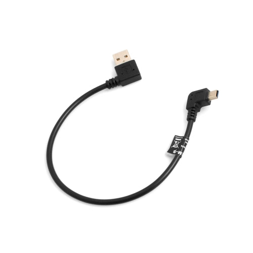 SYSTEM-S Mini USB cable 90° right angled plug to USB type A (male) 90° right angled data cable charging cable 26 cm