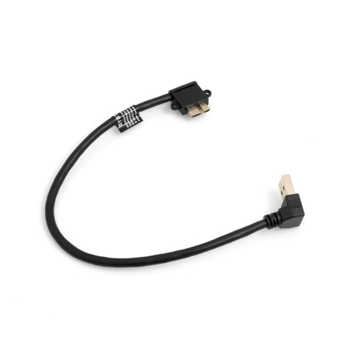 SYSTEM-S Micro USB 3.0 Kabel 90° Grad Winkel Rechts gewinkelt auf USB Typ A 3.0 Aufwärts gewinkelt 27 cm
