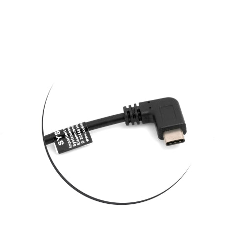SYSTEM-S USB 3.1 Type C cable (male) 90° angled to Micro USB 2.0 socket (approx. 27 cm)