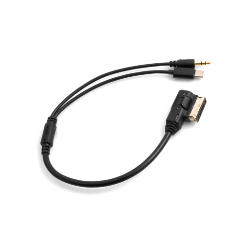 SYSTEM-S Media In AMI MDI zu Stereo 3.5mm Audio Aux und USB 3.1 Typ C für VW für Audi A4 A6 Q5 ab Bj. 2014