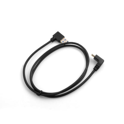 SYSTEM-S USB 3.1 Typ C Kabel aufwärts und abwärts gewinkelt Winkel zu USB 3.0 Typ A 90° rechts gewinkelt Datenkabel Ladekabel 98 cm