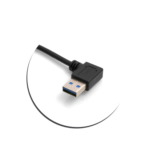 SYSTEM-S USB 3.1 Typ C Kabel aufwärts und abwärts gewinkelt Winkel zu USB 3.0 Typ A 90° rechts gewinkelt Datenkabel Ladekabel 98 cm