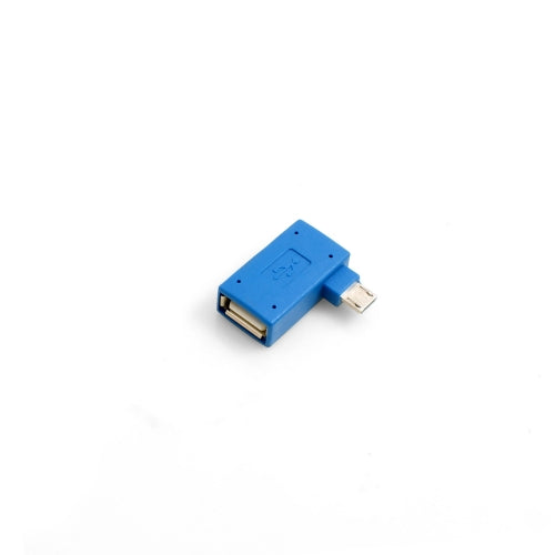 SYSTEM-S USB Type A input to Micro USB plug 90° left OTG Host Cable Flash Drive connection with extra Micro USB port for Smartphone Tablet PC
