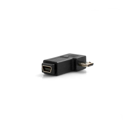 SYSTEM-S Mini USB Eingang auf Micro USB Stecker 90° links gewinkelt Winkelstecker Adapter