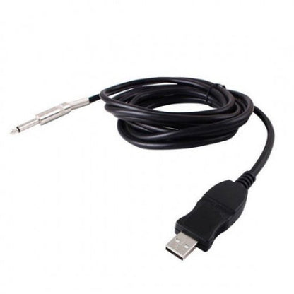 SYSTEM-S 3 meter USB Gitarrenkabel Basskabel Kabel Klinkenstecker USB zu Audio 1/4  6.3mm Male