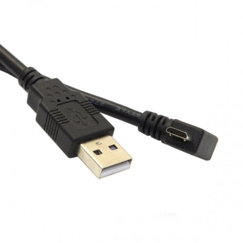 SYSTEM-S 5m Micro USB cable plug 90° right angled plug to USB type A plug data cable charging cable
