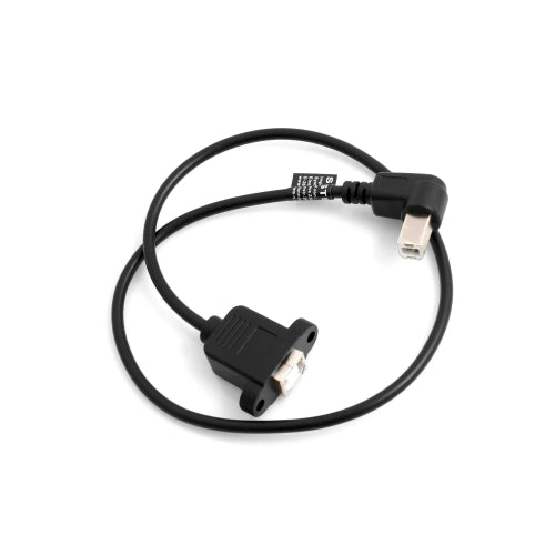 SYSTEM-S USB Type B Male 90° Angle Right Angle to USB B Input Panel Mount Male USB Cable Extension Cable 50cm