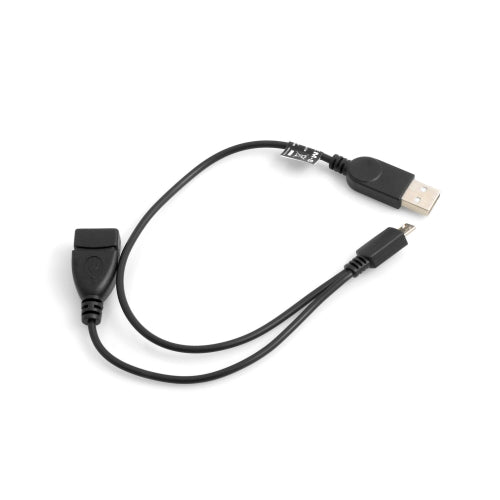 SYSTEM-S 3in1 OTG Host Micro USB (male) to USB A 2.0 (male/female) cable 30 cm