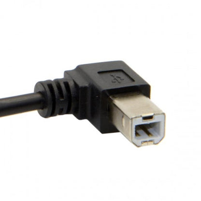 SYSTEM-S USB A Stecker 90° Grad Links Gewinkelt zu USB Typ B Stecker 90° Rechts Gewinkelt Spiralkabel Kabel 35-80 cm
