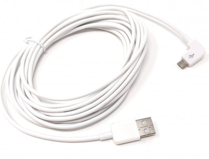 SYSTEM-S Micro USB Kabel rechts gewinkelt Stecker zu USB 2.0 Typ A (male) ca. 5m in weiß