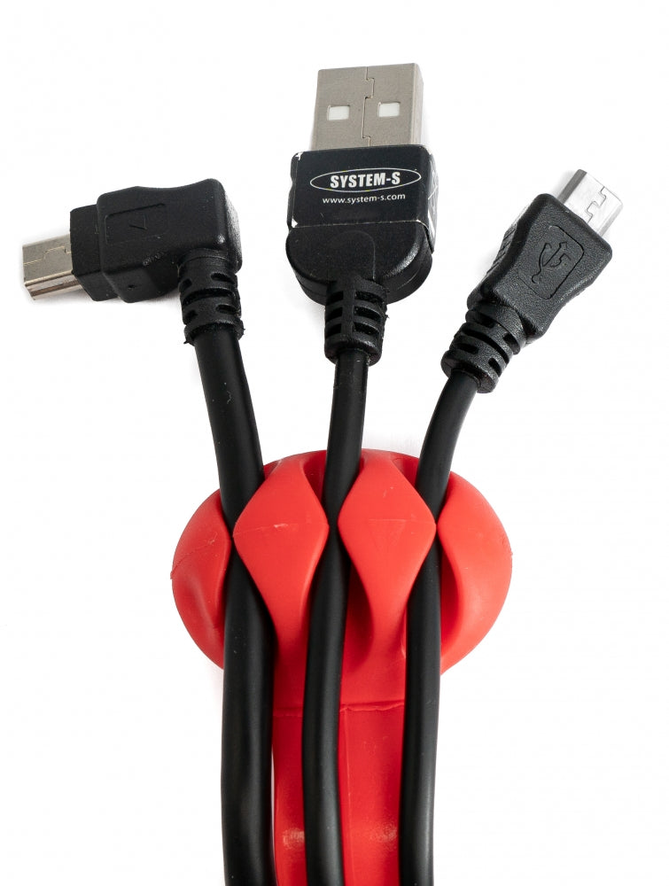 SYSTEM-S Kabelmanager Kabel Clip Organizer Schreibtisch Kabelclip Kabelbefestigung Kabelführung für Schreibtisch in ROT