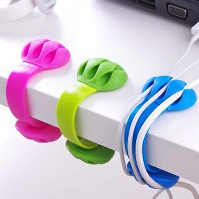 SYSTEM-S Cable Manager Cable Clip Organizer Desk Cable Clip Cable Fastener Cable Guide for Desk in BLUE