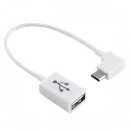 SYSTEM-S USB 3.1 Kabel 18 cm Typ C Stecker zu 2.0 A Buchse Winkel in Weiß