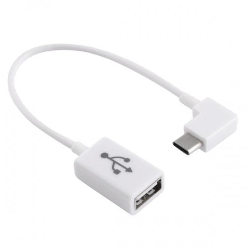 SYSTEM-S USB 3.1 Kabel 18 cm Typ C Stecker zu 2.0 A Buchse Winkel in Weiß