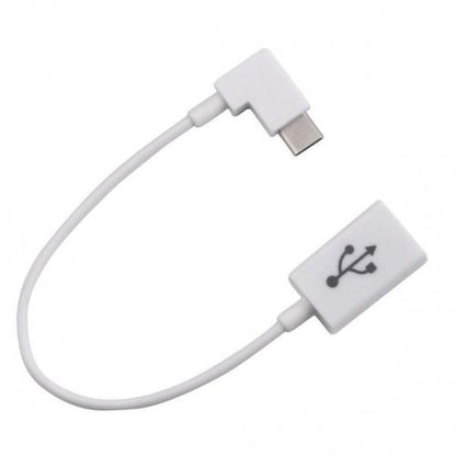 SYSTEM-S USB 3.1 Kabel 18 cm Typ C Stecker zu 2.0 A Buchse Winkel in Weiß