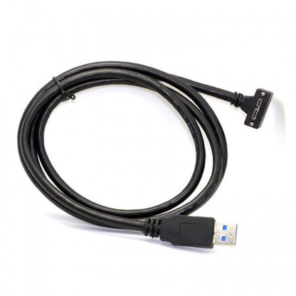 SYSTEM-S USB 3.0 A (male) to Micro USB 3.0(male) downward angled 120cm high speed data cable charging cable with locking screw for Nikon D800 D800E D810