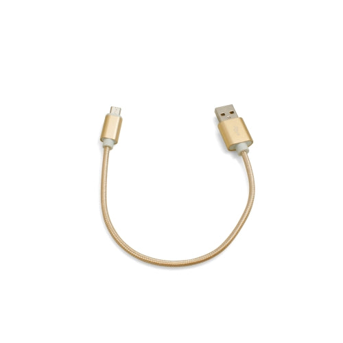 SYSTEM-S Micro USB Kabel (male) zu USB A 2.0. (male) Adapter Datenkabel Ladekabel 25cm Nylon-Geflochten in der Farbe: Gold