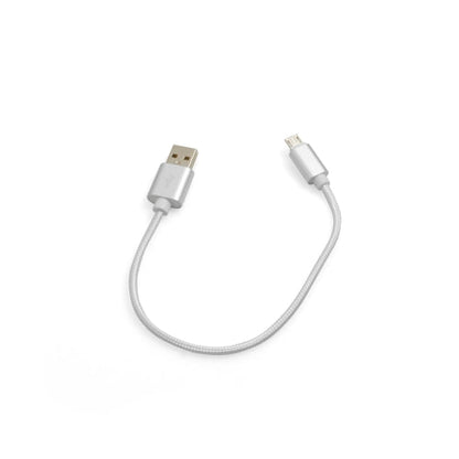 SYSTEM-S Micro USB Kabel (male) zu USB A 2.0. (male) Adapter Datenkabel Ladekabel 25cm Nylon-Geflochten in Weiß-Silber