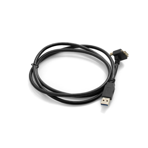 SYSTEM-S USB 3.0 A (male) to Micro USB 3.0 (male) Cable Upward Angled 90 Degree Angle 120cm High Speed ​​Data Cable Charging Cable with Locking Screw 