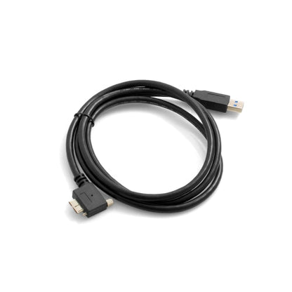 SYSTEM-S USB 3.0 A (male) to Micro USB 3.0 (male) Cable Right Angled 90 Degree Angle 120cm High Speed ​​Data Cable Charging Cable with Locking Screw