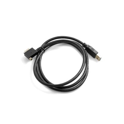 SYSTEM-S USB 3.0 A (male) zu Micro USB 3.0 (male) Kabel Links Gewinkelt 90 Grad Winkel 120cm High Speed Datenkabel Ladekabel mit Feststellschraube