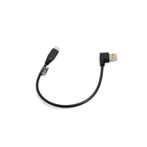 SYSTEM-S USB 3.1 Type C plug to USB A 2.0 90° left angled plug cable data cable charging cable 28 cm