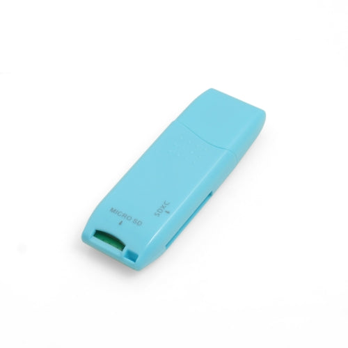 System-S 2 in 1 USB Type A 3.0 to Micro SD SDXC SDHC Card Reader Adapter in blue