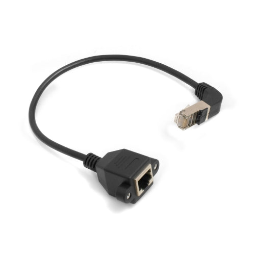System-S Ethernet network cable RJ45 downward angle to RJ45 socket panel mount 8p8c FTP STP UTP Cat 5e 29cm