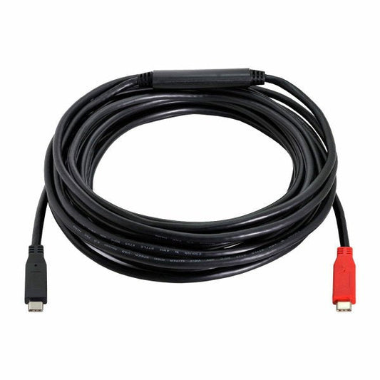 SYSTEM-S USB 3.1 One Way Kabel 8 m Typ C Stecker zu Stecker Repeater in Schwarz