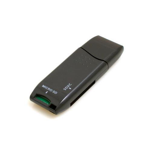 SYSTEM-S 2 in 1 USB Type A 3.0 to Micro SD SDXC SDHC Card Reader Adapter in Black