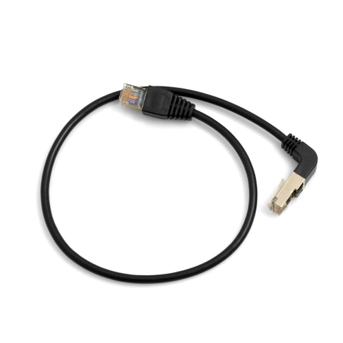 SYSTEM-S Ethernet network cable RJ45 to RJ45 upright angle 8P8C FTP STP UTP Cat 5e 45cm 