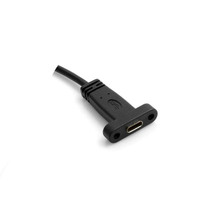 SYSTEM-S USB A Male zu USB C Female Panel Mount Stecker Ladekabel 90 cm