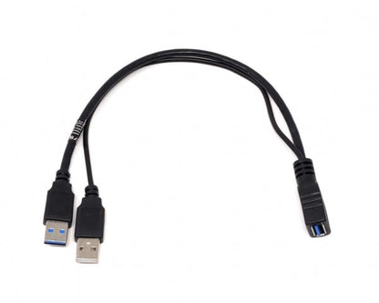 System-S Y Kabel USB Typ A 3.0 Buchse zu 1 x USB Typ A 3.0 und 1x USB A Typ 2.0