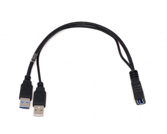 System-S Y Kabel USB Typ A 3.0 Buchse zu 1 x USB Typ A 3.0 und 1x USB A Typ 2.0
