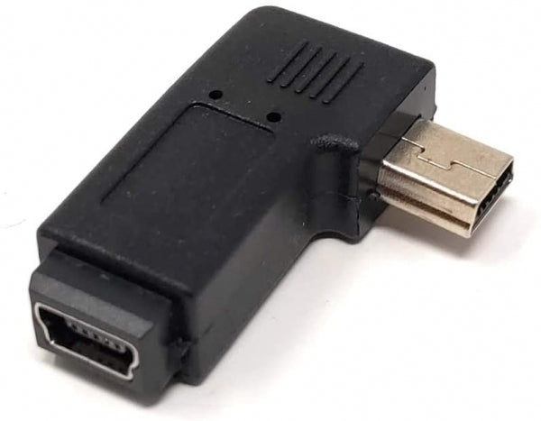 SYSTEM-S Mini USB (Female) to Mini USB (Male) 90° Right Angled USB Adapter